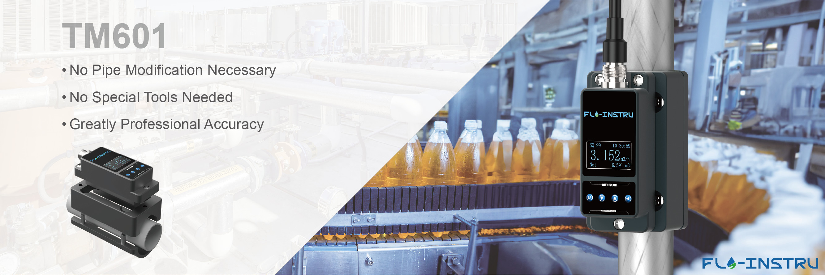 Qualidade Braçadeira-No medidor de fluxo ultrassônico Fábrica